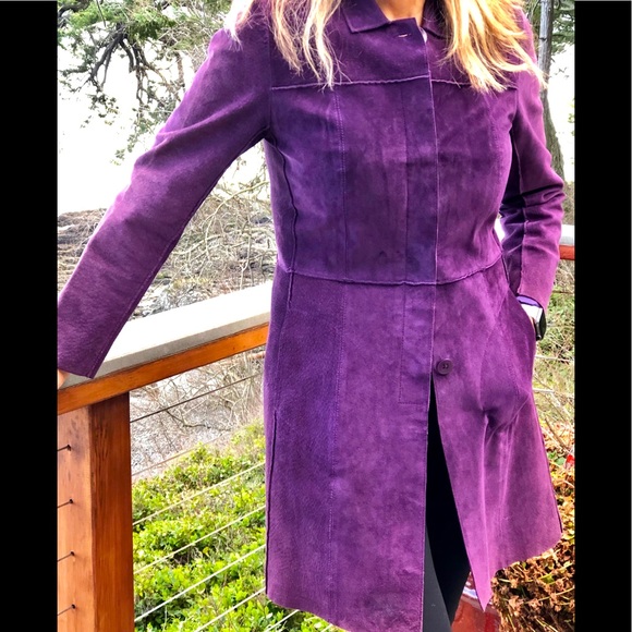 Suede purple coat by John Carlisle - Picture 2 of 9